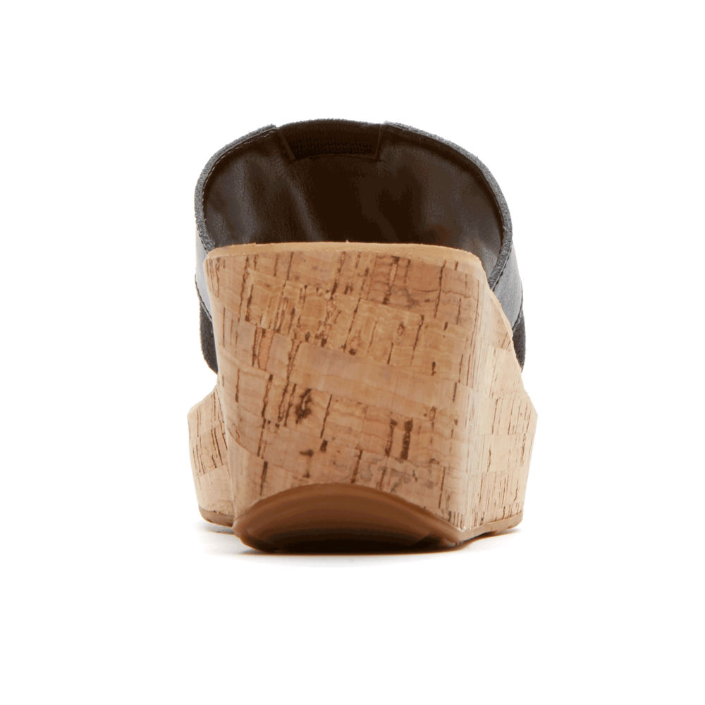 Rockport Wedges Dam Svarta - Weekend Casuals Lanea Gore Thong - ROKXL8523